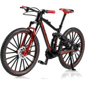1:8 Scale Die-Cast Alloy Mini Mountain Bike Bicycle Model Toy Finger BMX Gift Desktop Decoration Crafts for Cycling Lovers(Red) (09.black & Red)