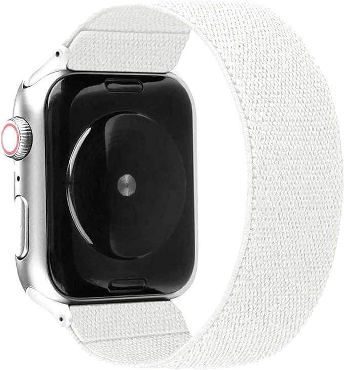 Solace Bands Paladin Loop Smartwatch Band - Compatible With All Apple Iwatch Series - Sportswear Smartwatch Band For Men & Women - Comfort & Durable (42/44/45MM - L, White)