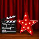Movie Theater Decor,Film Clapper Board and Light LED Star Sign Movie Props for Night Decorations,Home Room Theater Decor Party Supplies
