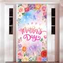 Mothers Day Decorations Door Cover - I Love Mom Banner Party Decor, Hanging Door Sign for Mother Day Party Photography 35.4 x 72.8 Inch