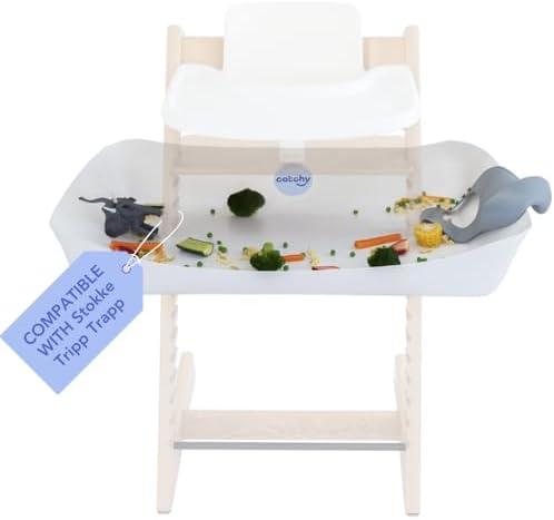 CATCHY - Food Catcher - Compatible with Stokke Tripp Trapp High Chair + 11 Other High Chairs - Highchair Sold Separately - Baby & Toddler Food & Mess Catcher - Under High Chair Accessory