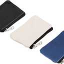 PATIKIL 3" x 5" Coin Purse Pouch, 3 Pack Change Purses Small Organizer Bags with Zipper Canvas for Home, Dark Blue Black White