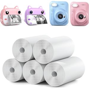 Kids Instant Camera Refill Print Paper-5 Rolls for Kids Instant Print Camera,HD Printing Thermal Print Paper Set Portable Refill Print Paper