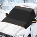 Windshield Cover for Ice and Snow [75''x55''] 600D Heavy Duty Snow Cover Against Snow, Ice, Frost and Water Car Winter Accessories for Fits Large SUV & Truck (M)