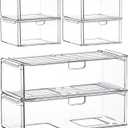 Acrylic Storage Drawers Set of 6, Clear Makeup Organizer, Plastic Organizer Bins for Beauty Supplies,Ideal for Vanity, Bathroom,Cabinet,Pantry Organization