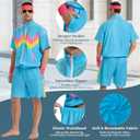 KDFJIEelf 80s Track Suit for Men Women, Short Sleeve Tracksuit Set, 90s Retro Windbreaker Couples Set (Blue, 3X-Large)