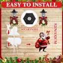 Tuanse 2 Pack Solar Christmas Outdoor Decoration 52 Inch Solar Xmas Snowman & Santa Pathway Lights Metal Garden Stakes with LED Lantern Xmas Yard Signs for Holiday Winter Walkway Patio Decor