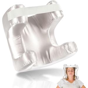 SAGUD Memory Foam Face Pillow for Side Sleeper Anti-Wrinkle Massage Bed Pillow with Soft Pillowcase Beauty Pillow for Sleeping Face Down, White