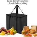 Reusable 6 Cup Drink Carrier with Handle and Insulated Food Delivery Bag, Portable Plastic Cup Caddy, 26L Grocery Cooler Box for Car Delivery, Travel, Picnic