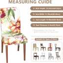 Stretch Dining Chair Covers Set of 2,Floral Print Chair Covers,Soft Removable Washable,Pet Friendly Furniture Protector,Universal Chair Slipcovers for Home, Kitchen,Ceremony Dining Room Seat (Whitephalaenopsis Orchids)