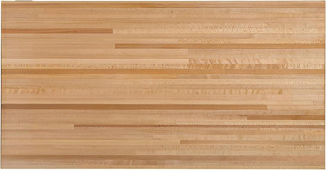 CONSDAN Butcher Block Counter Top, USA Grown Hard Maple Solid Hardwood Countertop, Washer/Laundry/Kitchen Countertop, Table Top, Polished, Prefinished with Food-safe Oil, 1.5" Thickness, 36" L x 25" W (36"L x 25"W)