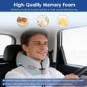 Jiaao Travel Pillow Memory Foam Neck Support, Advanced Memory Foam Neck Pillow for Airplanes, Cars & Trains with Eye Mask, Earplugs & Storage Bag