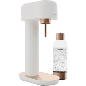 Ruby 2 Sparkling Water Maker - Soda Streaming Machine Silent Carbonated Water Machine Robust Long-Lasting Aluminium Soda Maker 1L Water Bottle Without CO2 Cylinder - White Copper Soda Machine