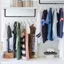 48 Wall Mounted Clothes Rack, Industrial Pipe Black Iron Garment Bar, Heavy-Duty Detachable Clothing Rod, Multi-Purpose Metal Wall display Hanging Pole for Closet Storage, Laundry Room 2 Base