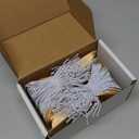 Tags with Elastic String Attached - #5, 4 3/4" x 2 3/8" Box of 100 Manila Paper Label Tags with Elastic Loop and Reinforced Hole