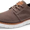 Bruno Marc Boy's Mesh Sneakers Oxfords Casual Dress Lace-Up Lightweight Walking Shoes (5 Big Kid, Brown)