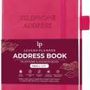 Legend Planner Address Book with Alphabetical Tabs  Mini Telephone Contacts Book for Phone Numbers, Addresses, Passwords, Small (Hot Pink) (Pocket (4.3x5.7))