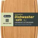 Lightweight Durable Bamboo Cutting Board with Non-Slip Feet, Non Toxic Wooden Cutting Board for Kitchen Heat-Resistant Chopping & Charcuterie Board with Juice Groove Kitchen Essentials for Meat (Carbonized Bamboo(Brown))