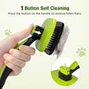 Pecute Self-Cleaning Slicker Brush for Dogs, Cats, Lightweight Dog Brush for Shedding Massaging Grooming, Cat Brush Gently Removes Loose Fur Undercoat for Small Dogs Cats Rabbits of All Hair Types (Medium, Green)