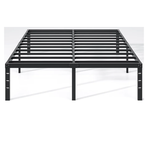 Metal Bed Frame,Full Size Bed Frame with Storage Space,Heavy Duty Sturdy Mattress Foundation,Easy Assembly,No Box Spring Needed, Black,14 Inch,Full