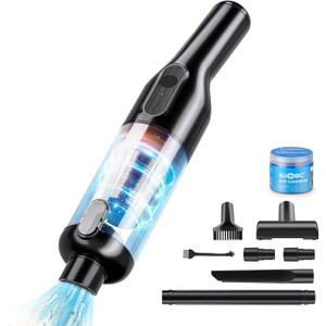 Car Vacuum Cleaner,100W/22Kpa/30Mins,Lightweight Mini High Power Portable Handheld Cordless Vacuum Pro, Small Rechargeable Extractor Vacuum Detailing with Cleaning Gel for Car, Home and Office