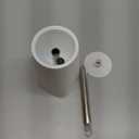 Toilet Brush and Holder Set, Compact Toilet Bowl Brush with Stainless Steel Handle, Hard Bristles, Drip-Proof, Easy to Assemble, Deep Cleaning White