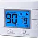 Non Programmable Thermostat for Home - Single Stage 1H/1C, with Room Temperature & Humidity Display and Large Blue LCD