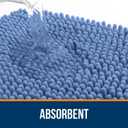 OLANLY Bathroom Runner Rugs 47x17, Soft Absorbent Chenille Bath Rugs, Rubber Backing Quick Dry, Machine Washable Long Bath Mats for Bathroom, Tub and Shower, Home Decor Accessories, Cornflower Blue