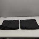 KOUFALL Black Back Tab Rod Pocket Linen Sheer Curtains for Living Room 52x90 Inches Long