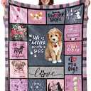 Dog Blanket for Dog Lover, Dog Mom Gifts for Women, Dog Mom Gifts Throw Blanket Gifts for Dog Lovers Dog Blanket Throw Flannel Soft Warm Cozy Fuzzy Throw for Girls Women Adults (50" X 60")