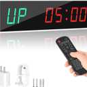 Dienmern Large Digital Gym Timer – Remote Control Gym Clock Wall with 9 Custom Modes Countdown/ UP/ Stopwatch/ Interval, Workout Timer for Home Gym/ Garage/ Boxing/ Outdoor Sport