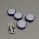 Riakrum 4 Pieces Pumpkin Lights with Remote and Timer LED Pumpkin Lights Battery Operated Jack O Lantern Bright Flameless Candles for Halloween Thanksgiving(Purple)