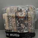 Area Rugs for Living Room 8x10 - Large Machine Washable Vintage Oriental Soft Rugs, Low Pile Thin Floor Carpet with Non Slip Backing for Bedroom, Dorm, Under Dining Room Table, Indoor House, Office (Gray Green/Brick)