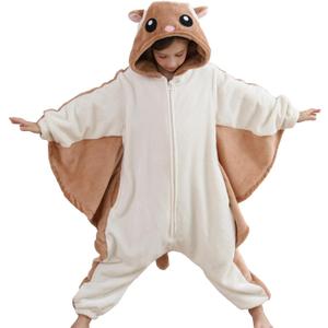 ATOZ Onesie for Kids, Animal Pajamas Halloween Cosplay Costume for Girls Boys (12-13 Years, Flying Squirrels)