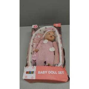 Enjoyin 12'' Baby Doll Playset with Washable Doll Accessories Includes Carrier Bassinet Bed, Pacifier, Blanket, and Pillow, First Baby Dolls for Toddlers 36 Months and Up