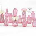 12 Pack Bud Vase in Bulk - BEAHOT Pink Flower Vases for Wedding Decorations, Glass Vase for Table Decorations, Small Vase for Home, Mother's Day, Centerpieces, Party, Office (Pink)