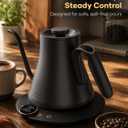 Cocinare Gooseneck Electric Kettle, 1F Temperature Control, 1500W Fast Heating, Pour Over Coffee & Tea Kettle with Brew Timer & Keep Warm, Stainless Steel, 0.9L (Matte Black)
