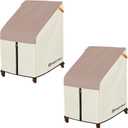 Porch Shield Patio Stackable Chair Covers - Waterproof Outdoor Stack of Chair Cover 2 Pack - 27W x 33D x 46H inch, Light Tan & Khaki