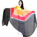 Women 100% Silk Belly Dance Silk Veils Tie-Dye Silk Veil Hand Scarves Dancing Accessories 98"X45"