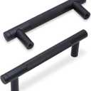 10 Pack 3Inch Matte Black Kitchen Cabinet Handles Knurled Cabinet Pulls Black Drawer Pulls Kitchen Hardware (3'' Hole Center(76mm))