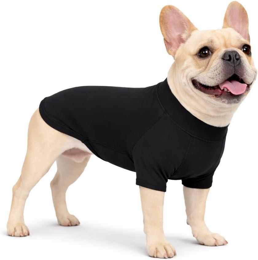 Premium Yoga-Fabric Dog T-Shirt  Breathable, Stretchy, Anti-Shedding Pet Clothes for All Seasons, Small to Large Dogs Black M