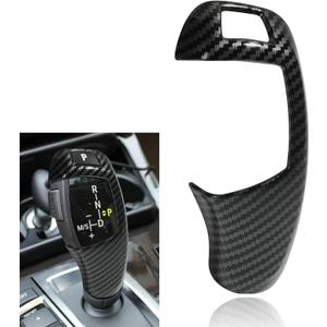 Car Gear Shift Knob Cover, Car Shift Knob Panel Sticker, Carbon Fiber Gear Lever Cover, Car Sporty Interior Knob Sticker Cover Compatible with F20 F30 F31 F34 X5 F15 X6 F16 X3 F25 X4 F26 F1
