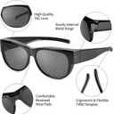 URUMQI Polarized Sunglasses Fit Over Glasses for Women, Trendy Cat Eye Sunglasses UV400 Protection Lens Flexible TR90 Frame