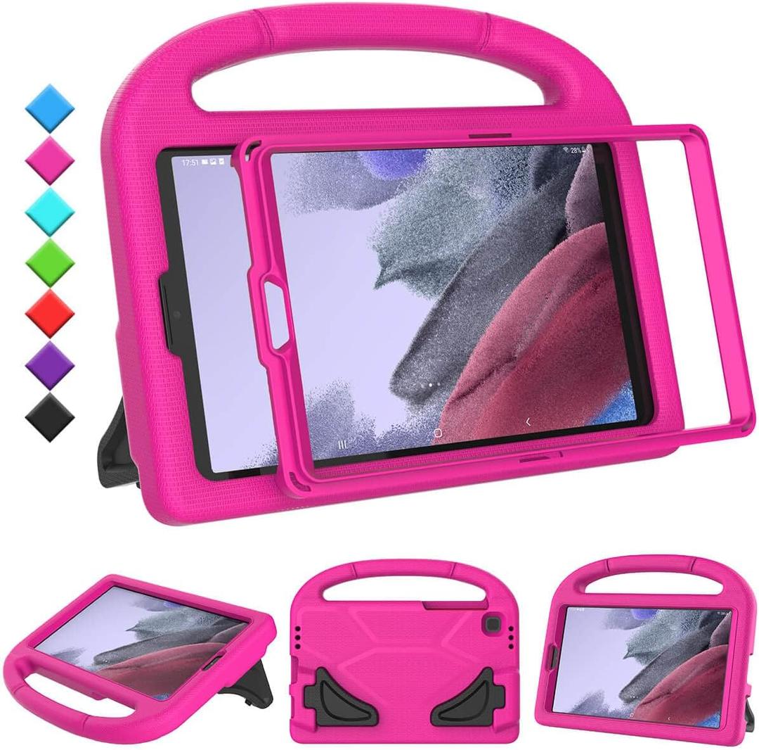 Kids Case for Samsung Galaxy Tab A7 Lite 8.7" Tablet, Built-in Screen Protector, Shockproof Handle Stand Protective Case for Samsung Galaxy Tab A7 8.7 inch 2021(SM-T220 / T225 / T227), Pink