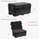 MEIJIA Portable Waterproof Protective Case,Hard Camera Case With Retractable Pull Handle And Rolling Wheels,Customizable Fit Foam Inserted,Elegant Black, 31.3" X24.21" X17.48