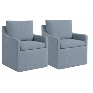 Upholstered Dining Chairs with Casters Easy Assembly Modern Accent Armchair with Rollers for Diningroom Bedroom Livingroom Reading Room,2 Boxs