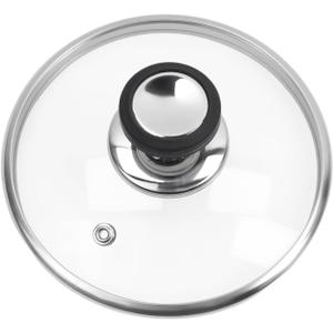 HEVSTIL 6.5-Inch Tempered Glass Lid with Stainless Steel Edge  Heat-Resistant, Dishwasher Safe  Universal Fit for Pots, Pans and Skillets