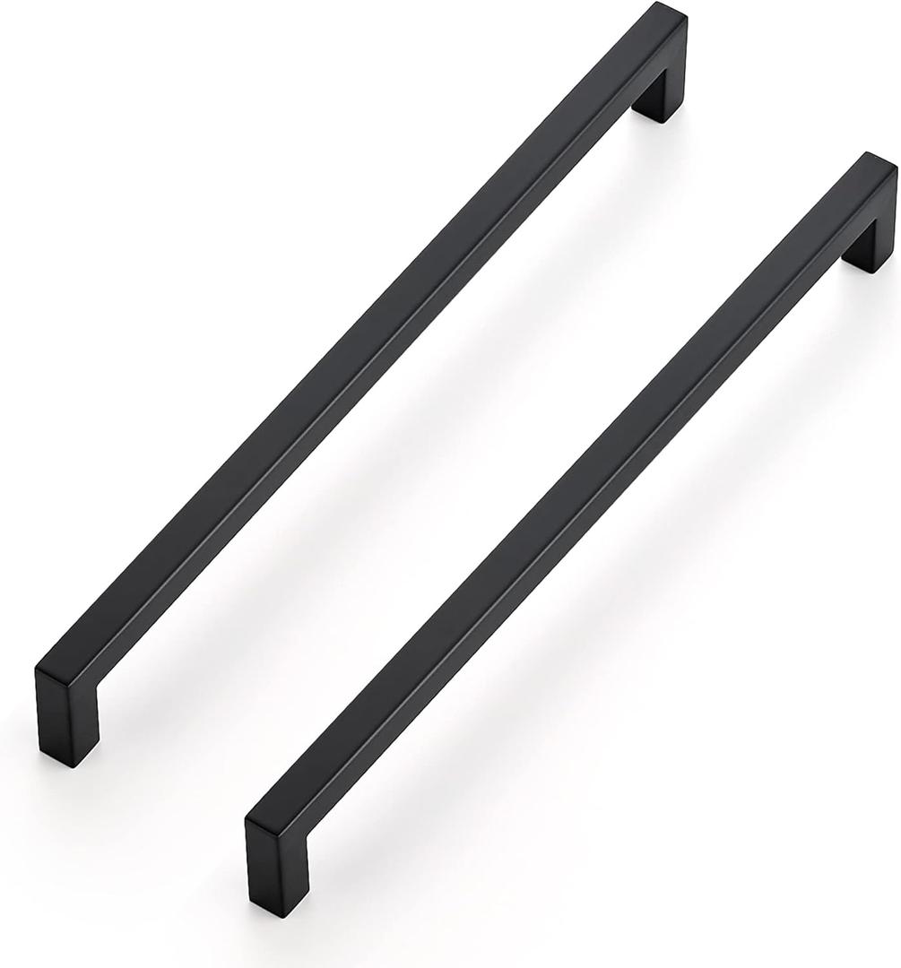 Ravinte 3 Pack 11-5/16 Inch Square Cabinet Handles - Matte Black Pulls for Kitchen Drawers and Cabinets - Hardware Handles