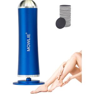 Electric Foot Callus Remover,MOWLIE Electric Foot Care Tools with Speed Controller and 60pcs Replacement Sandpaper Disk for Men Women Dead Dry Crack Skin Calluses (Blue)