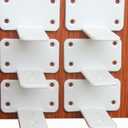 6 Pack - 4 inch White Hidden L Shelf Bracket (1/5 Inch Thicked) Iron Floating Shelf Brackets Rustic Industrial Metal Brackets for Shelf Support